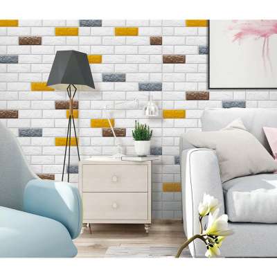 Wall 3d panel self adhesive PE foam wall stickers for home decoration