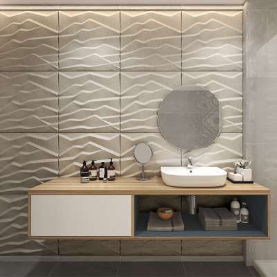 New Design 3D Embossed Home Decoration Melamine Wall Panel 600*600